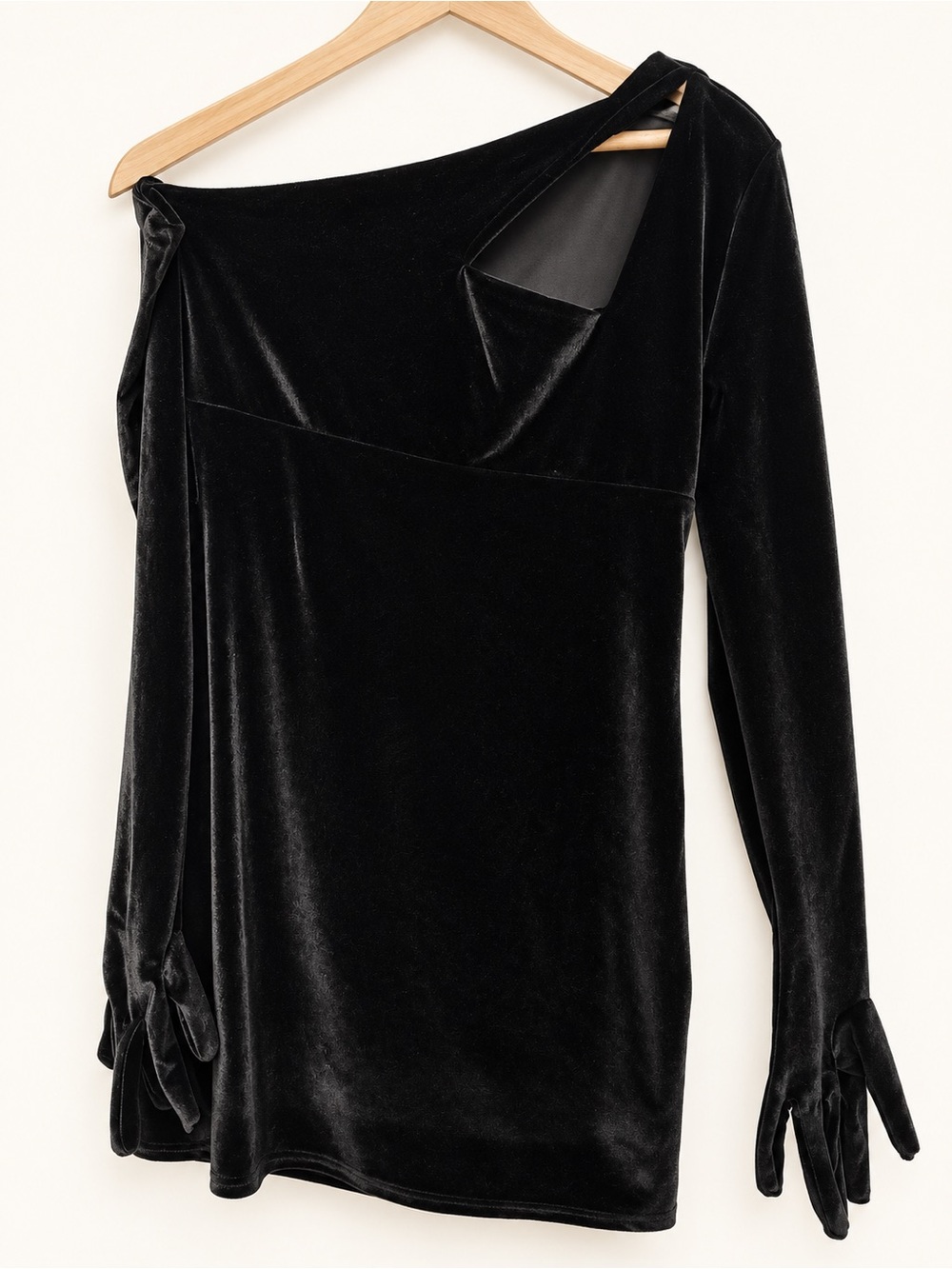 BLACK VELVET IRIS DRESS & GLOVES (L)